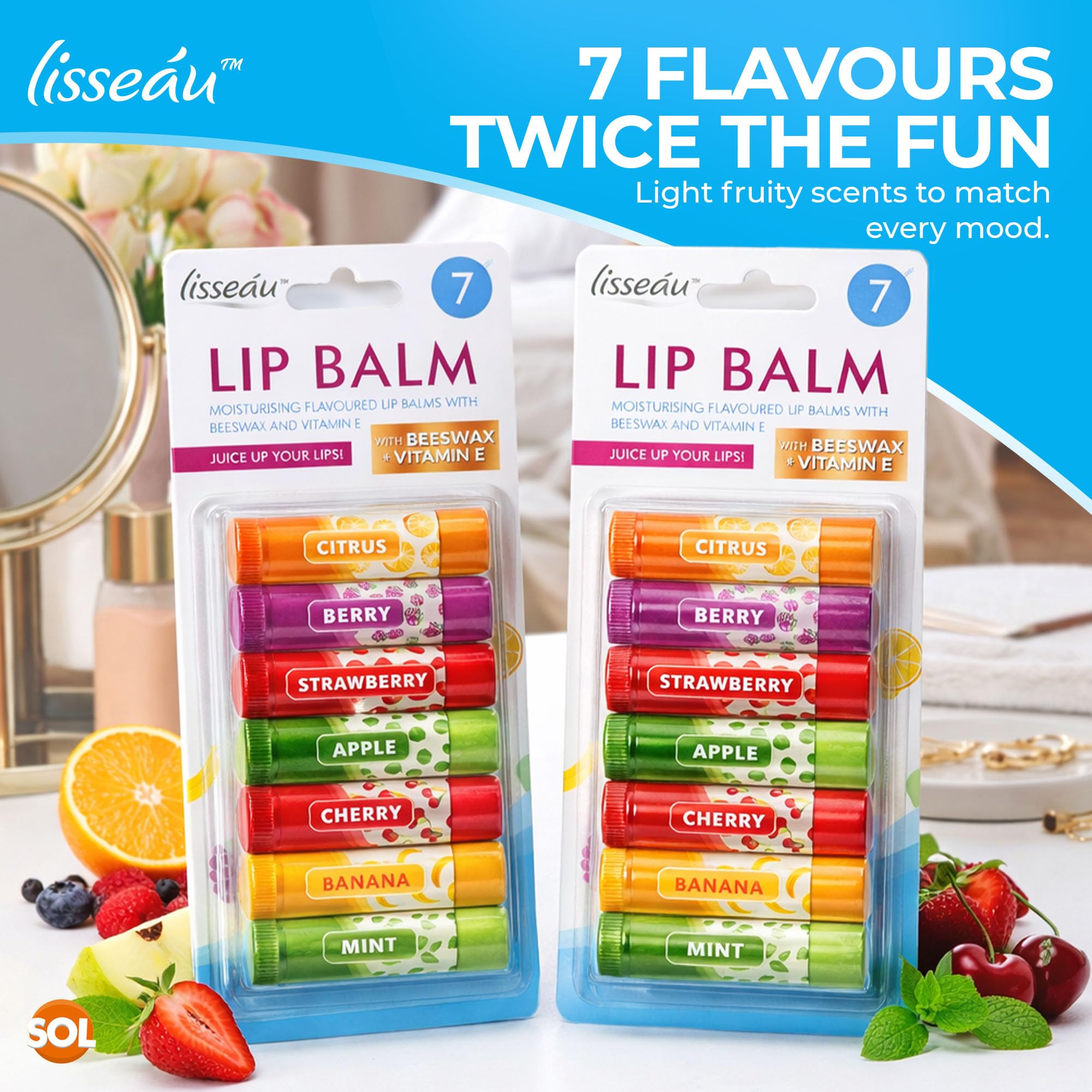14pk Lip Balm Set | Flavoured Lip Balms with Beeswax and Vitamin E